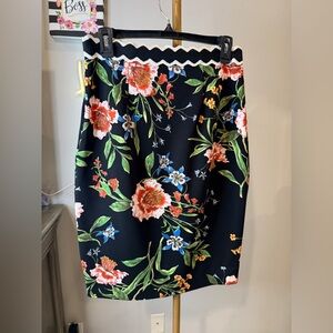 RACHEL Rachel Roy Black Floral Midi Skirt